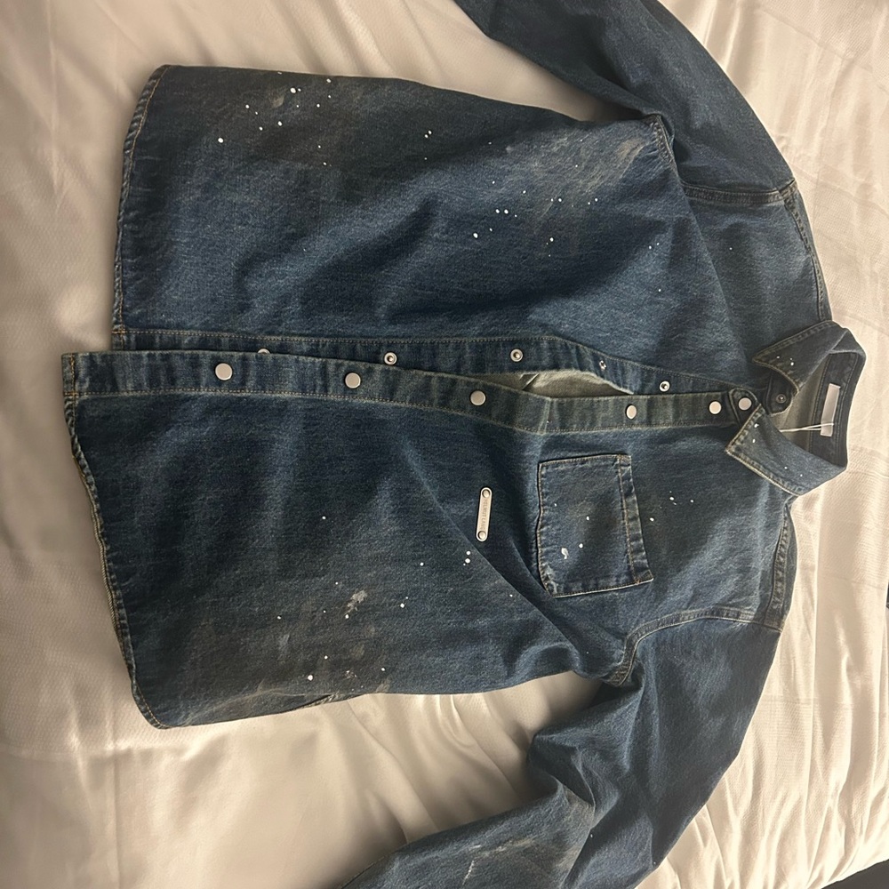 Helmut Lang distressed denim jacket size 40